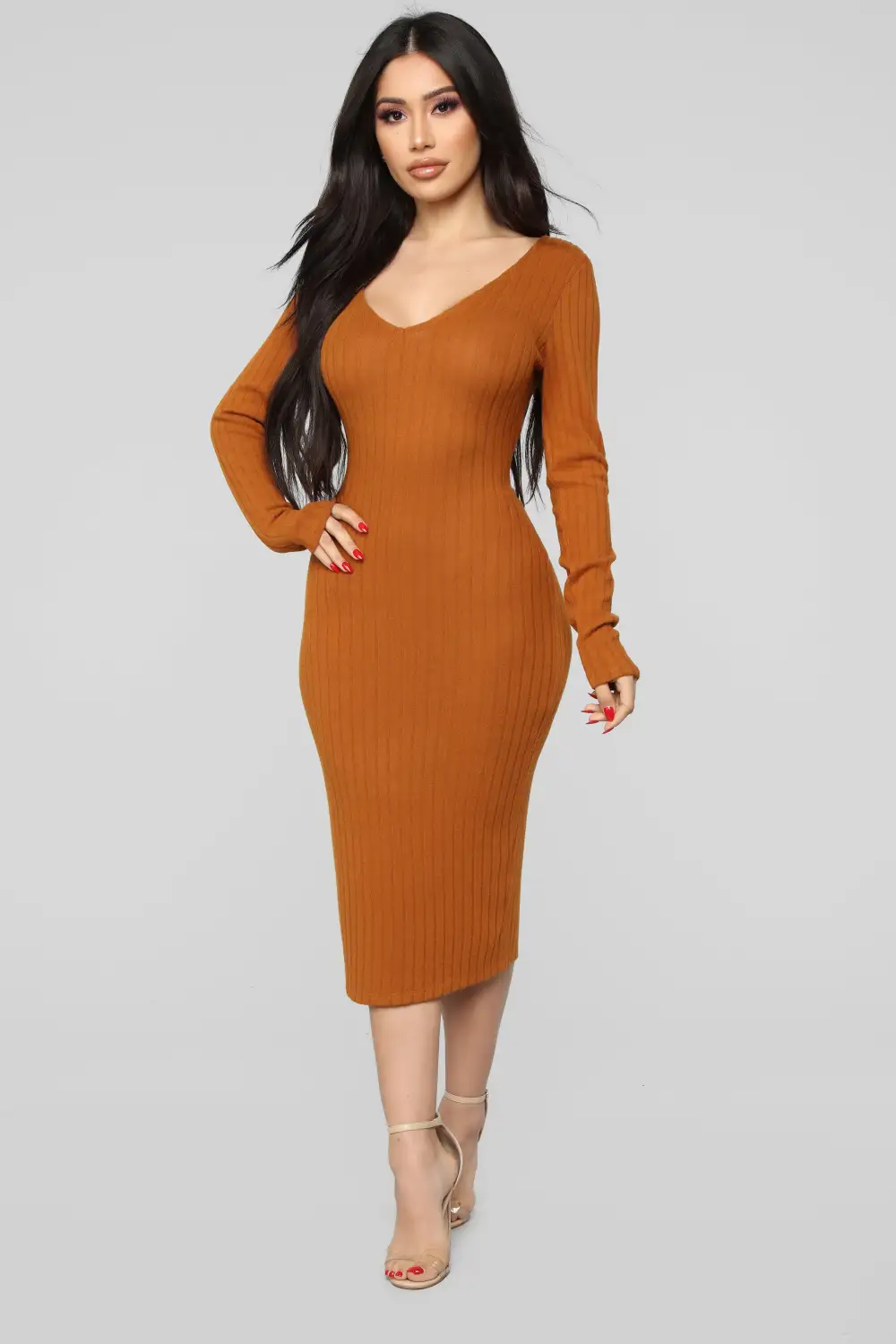 For The Thrill Of It Midi Dress - Rust