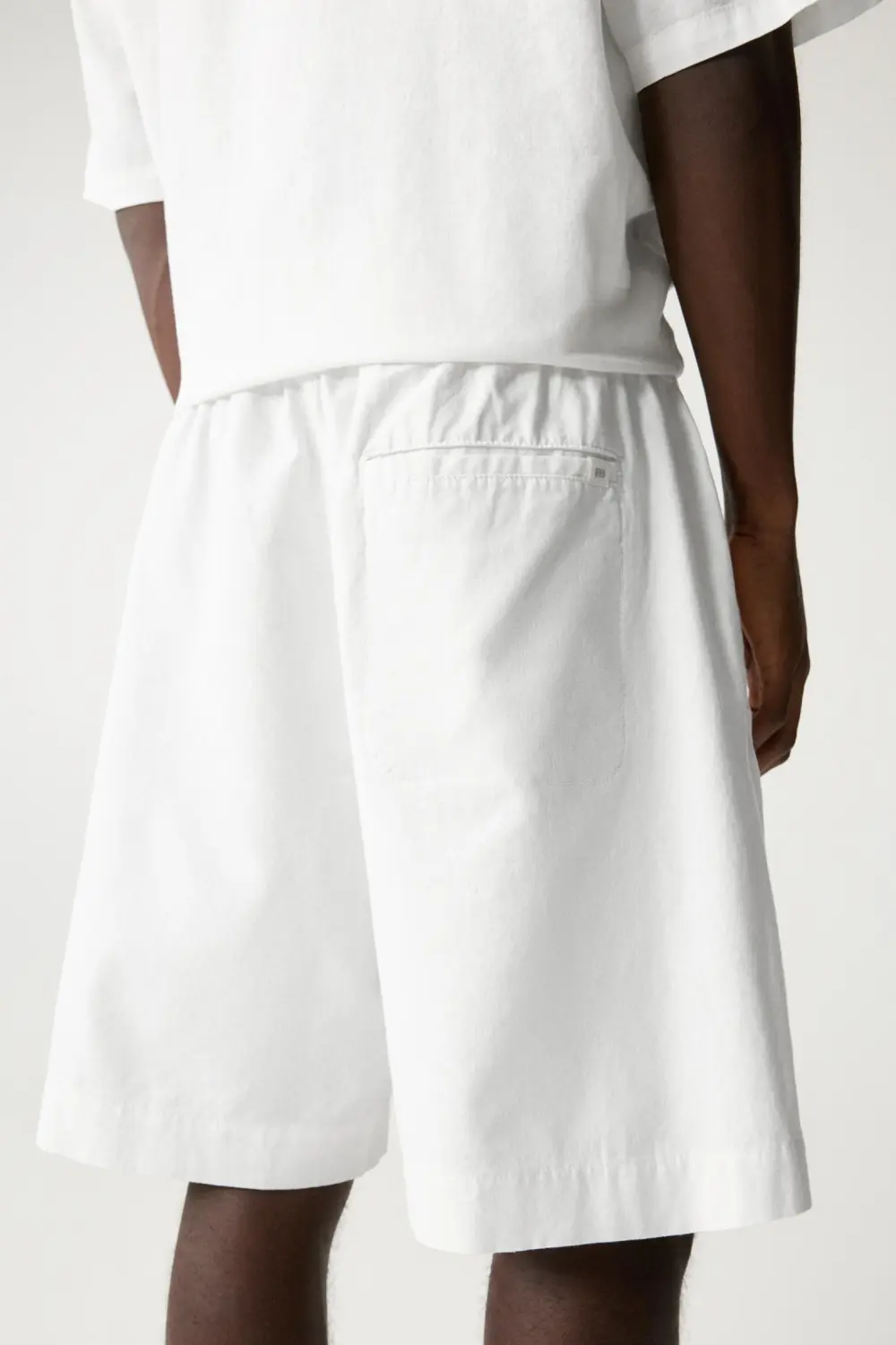 Linen blend jogger Bermuda shorts