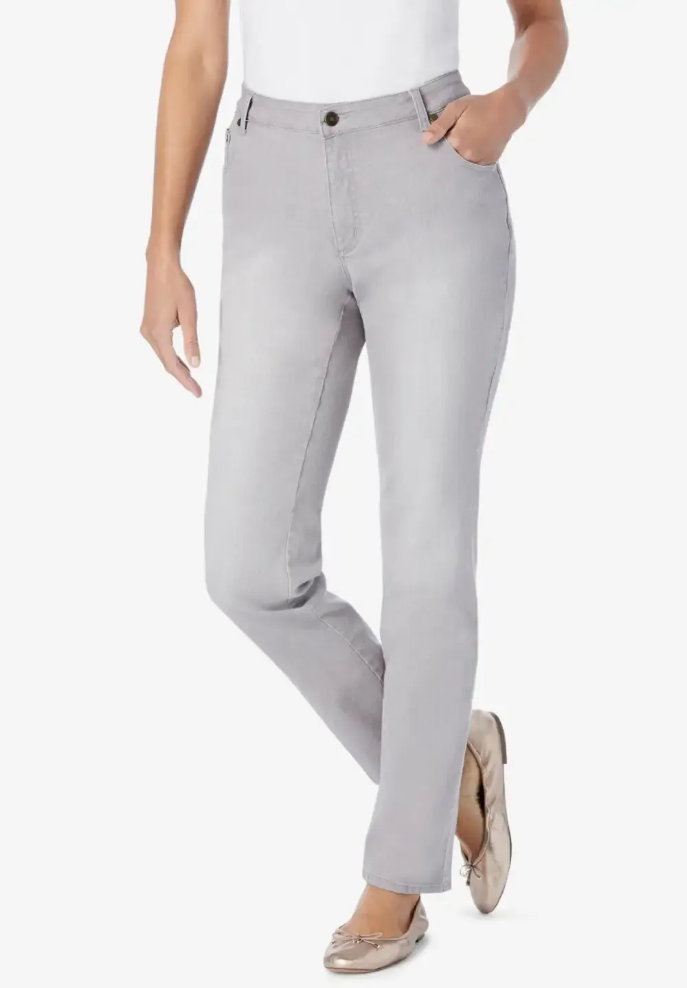 Straight-Leg Stretch Denim Jean