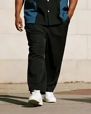 Big & Tall Men's Business Colorblock Short Sleeve Shirt and Pants Suit