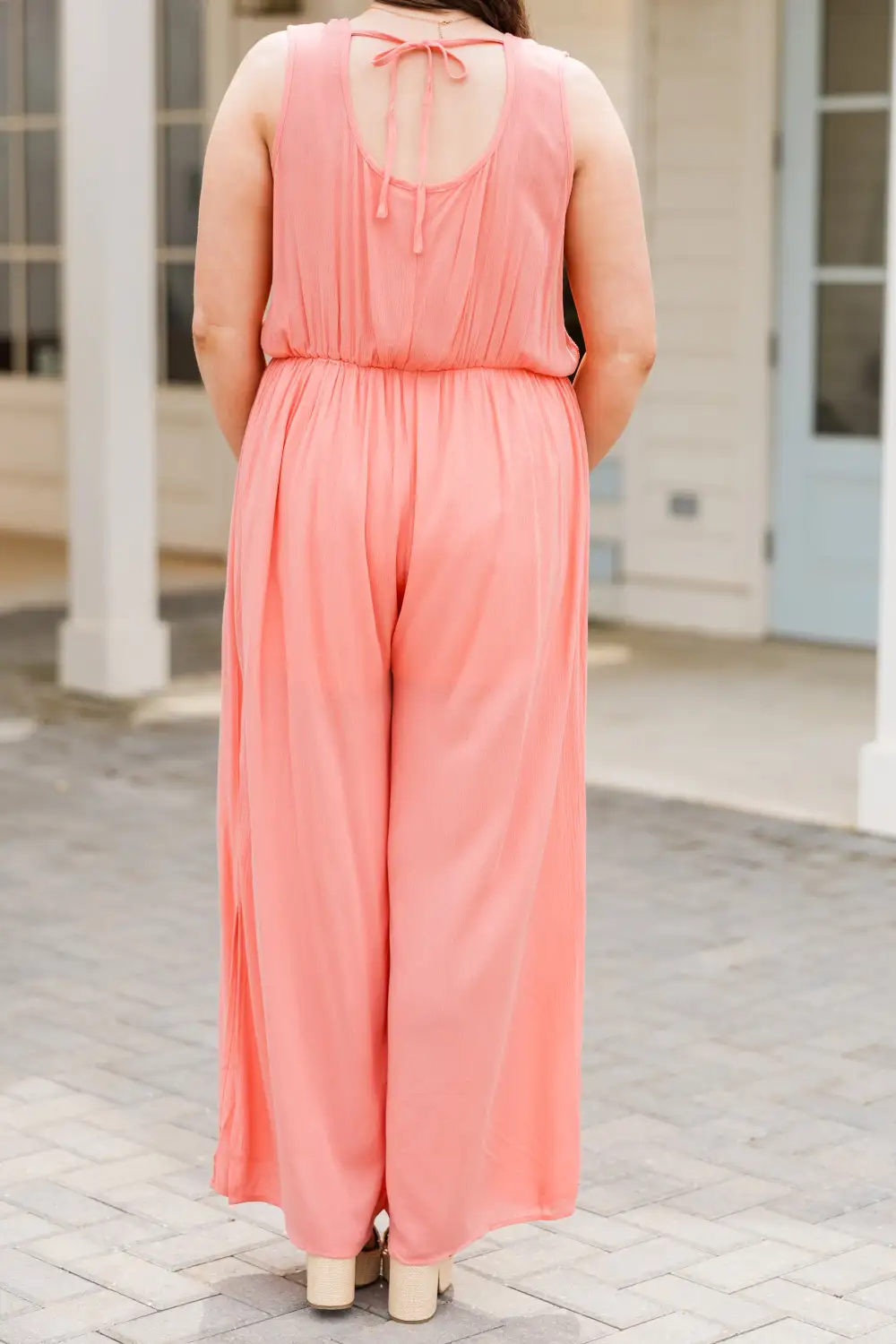 Boho In Lace Jumpsuit, Peach