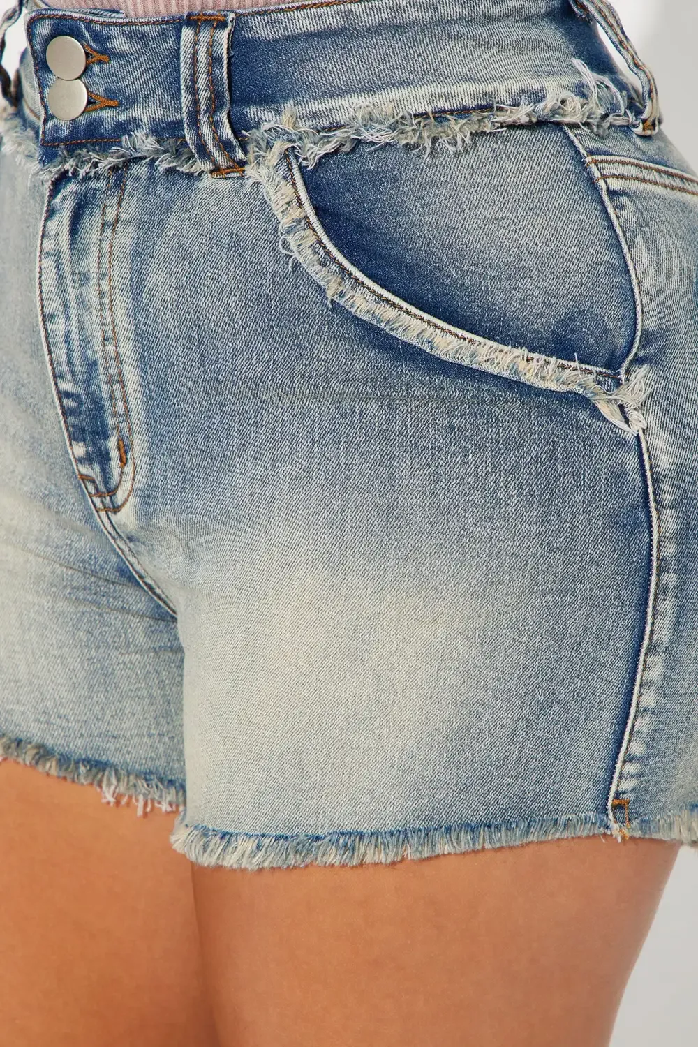 Treat You Right Stretch Denim Shorts - Vintage Wash