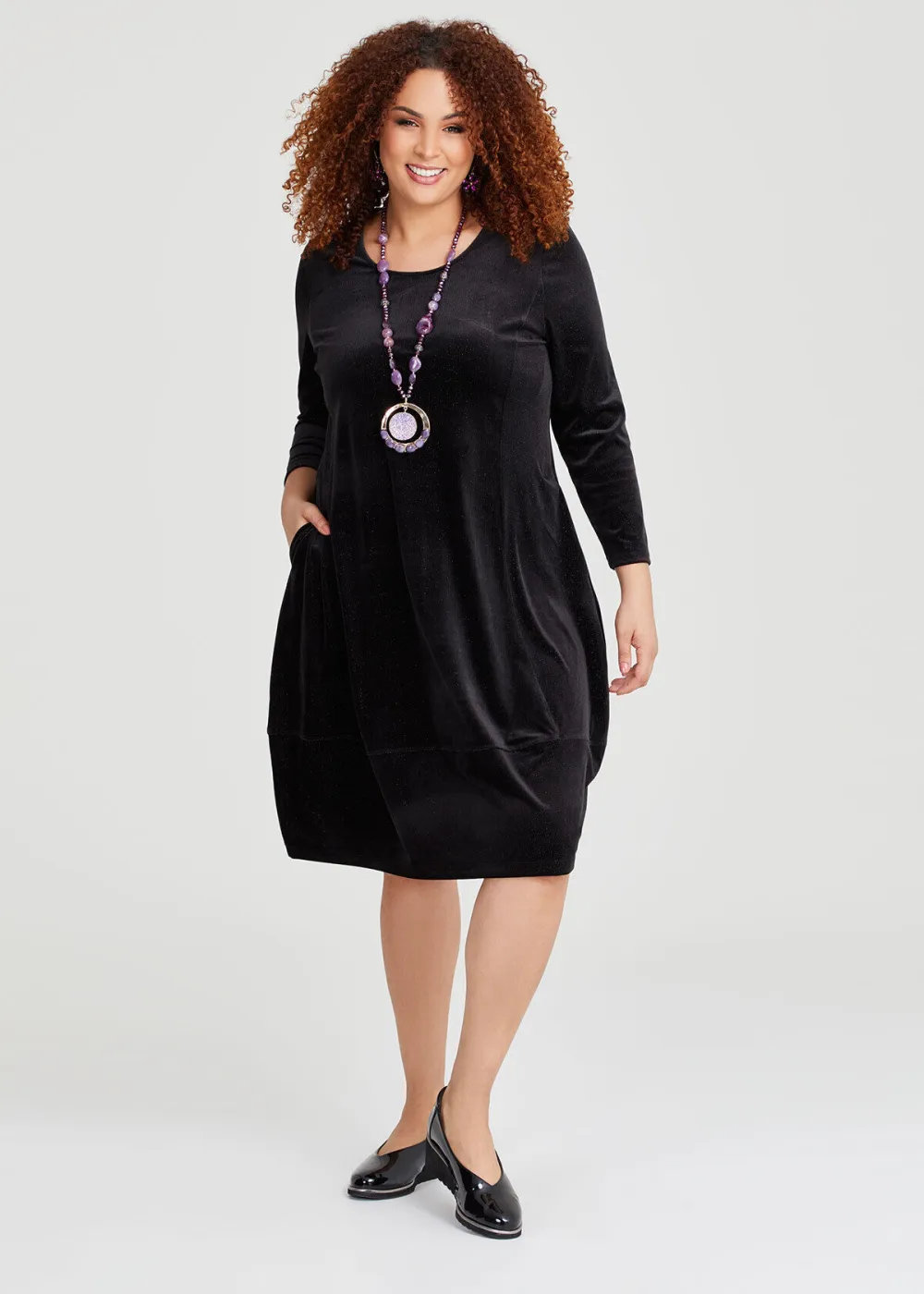 Lurex Stripe Velour Dress