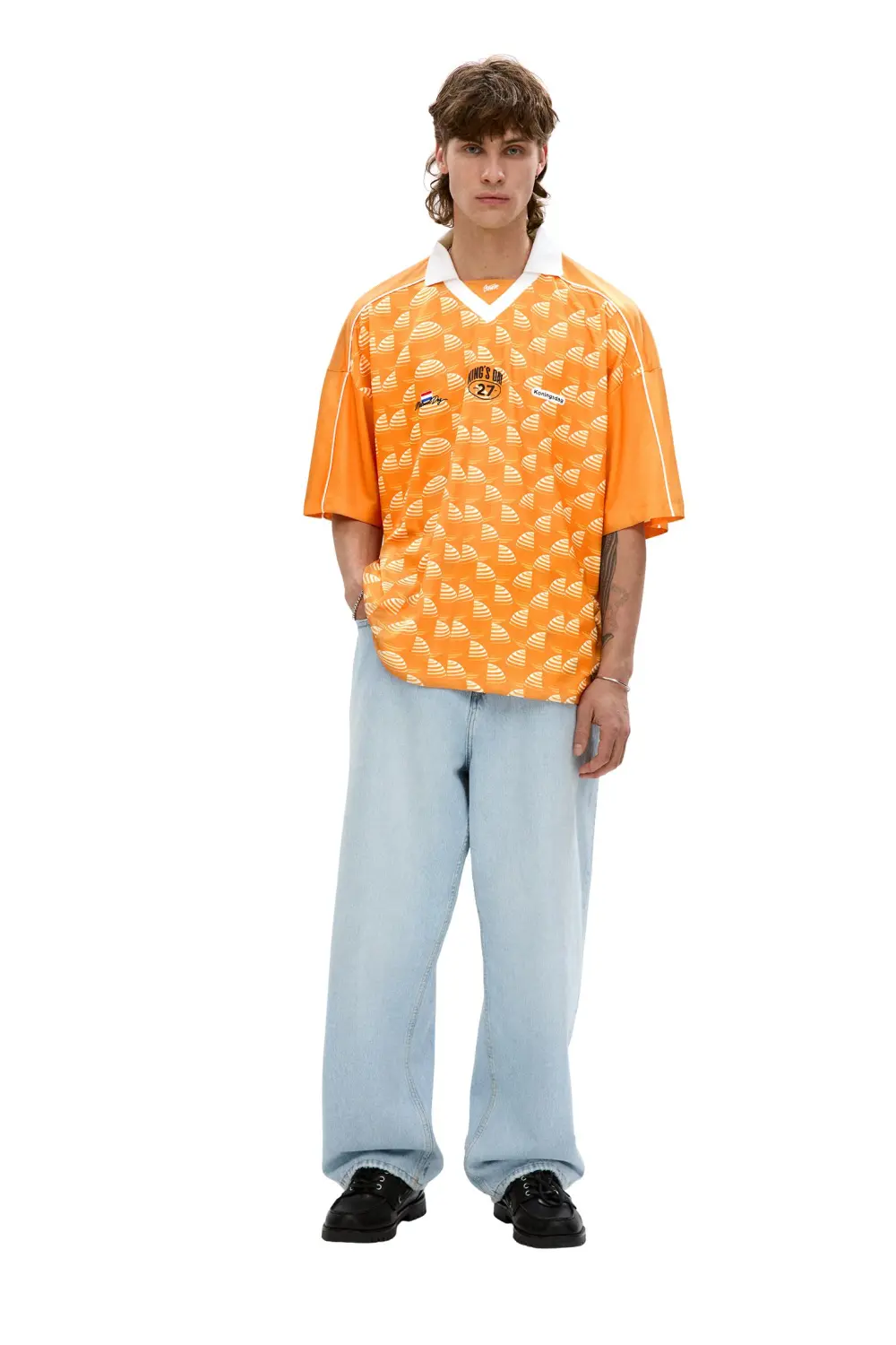 Orange polo collar T-shirt STWD