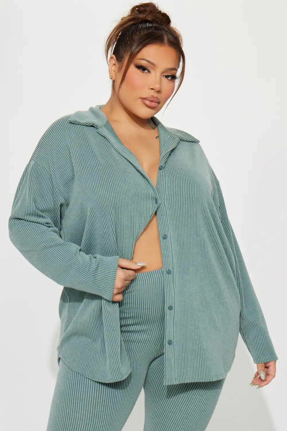 Maddie Ribbed Legging Set - Sage