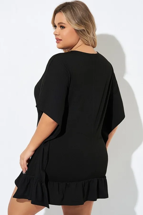 Ruffle Hem Tassel Tie Detail Cover Up Tunic