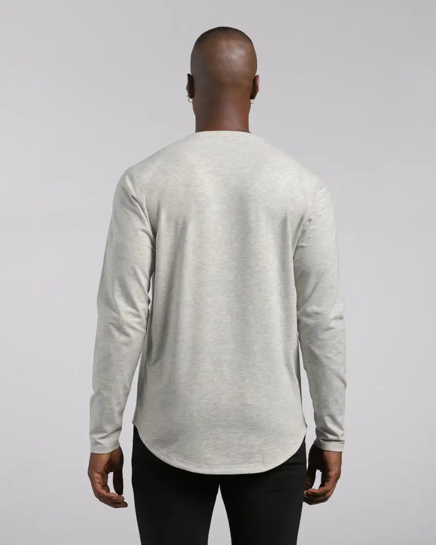 Henley Drop-Cut Long Sleeve: Lux