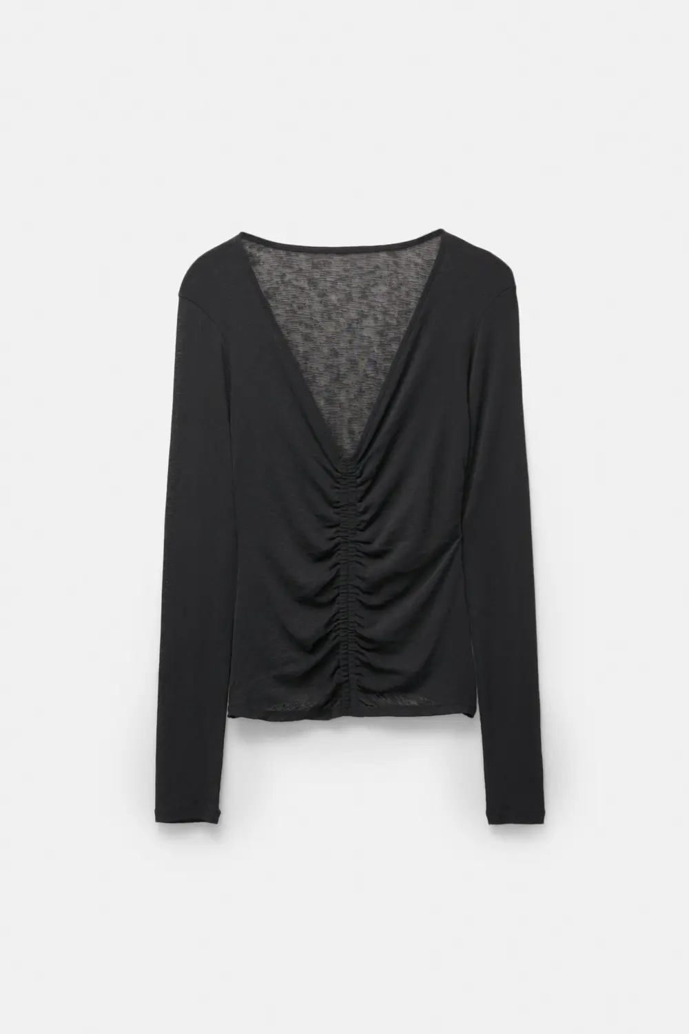 Gathered long sleeve T-shirt