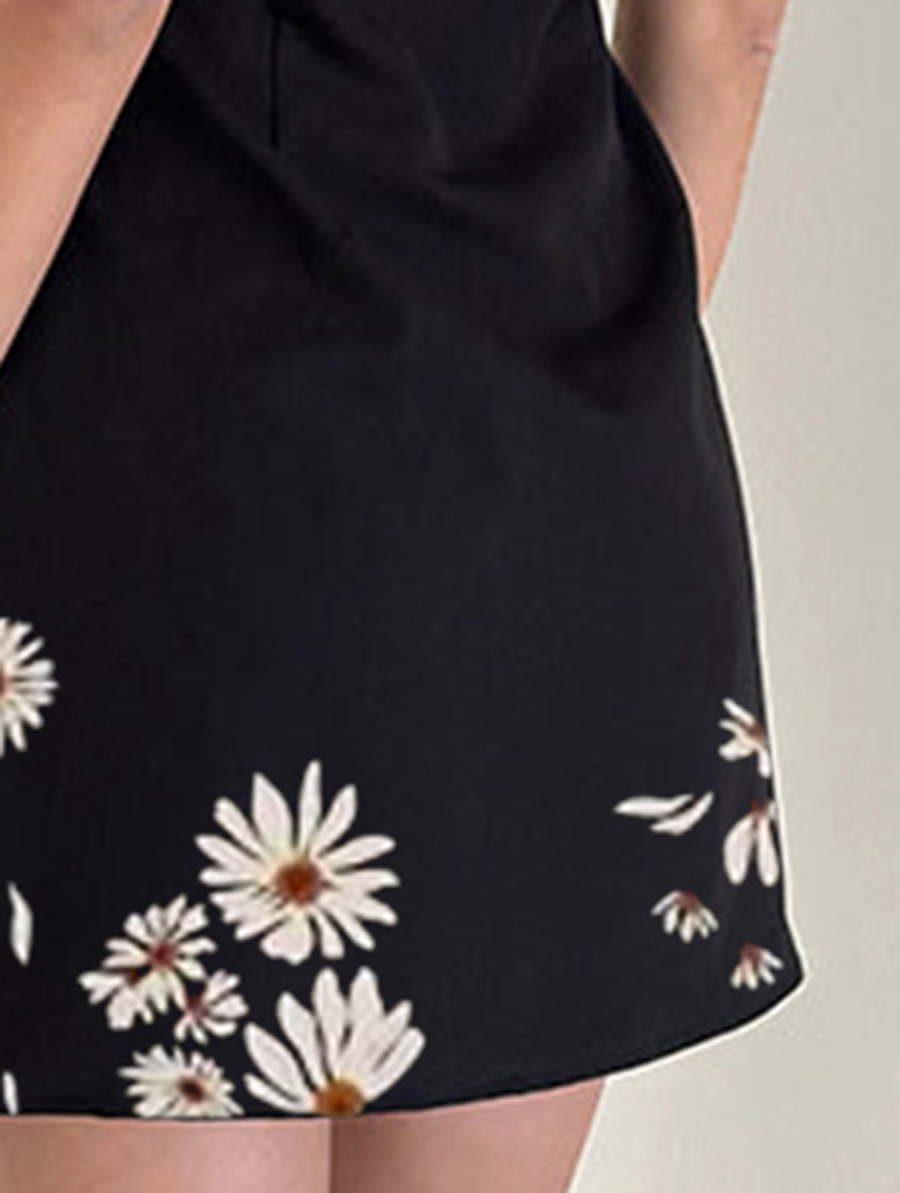 Bow Back Mini Dress In Black