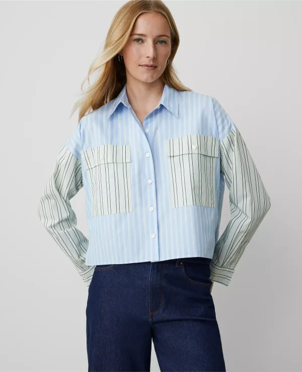 Weekend Collection Oversized Cropped High-Low Shirt