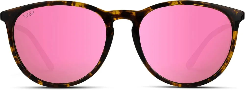 WearMe Pro Women's Round Sunglasses with Polarized UV Protection, Trendy Retro Designer Style