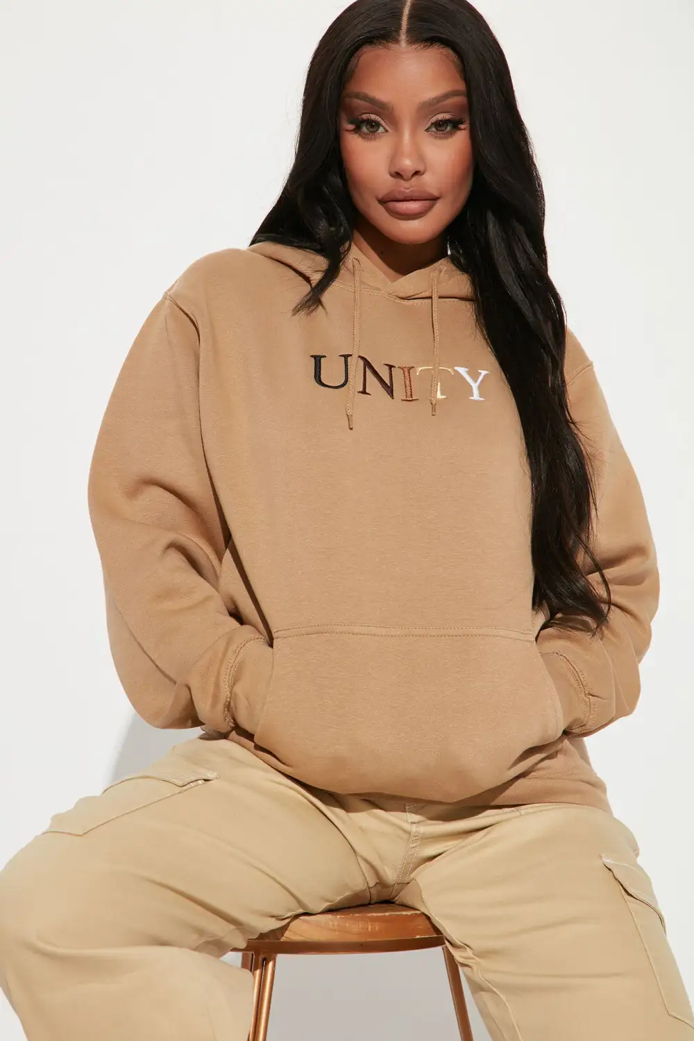 Unity Embroidered Hoodie - Sand