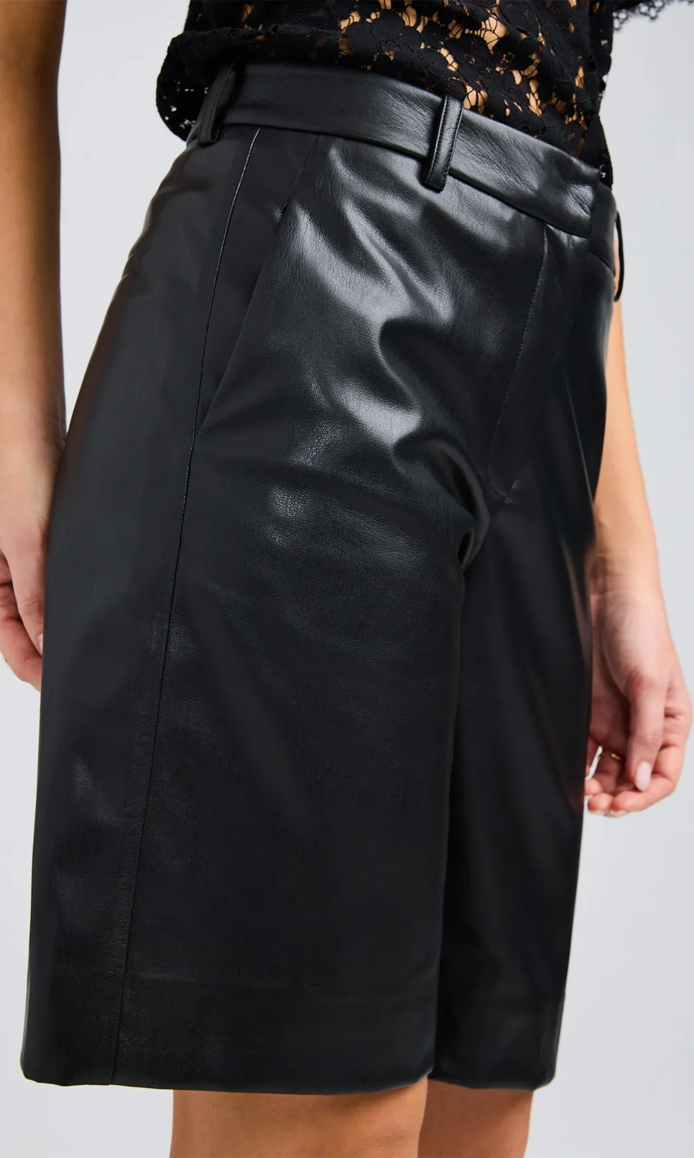 Katina Vegan Leather Bermuda Shorts