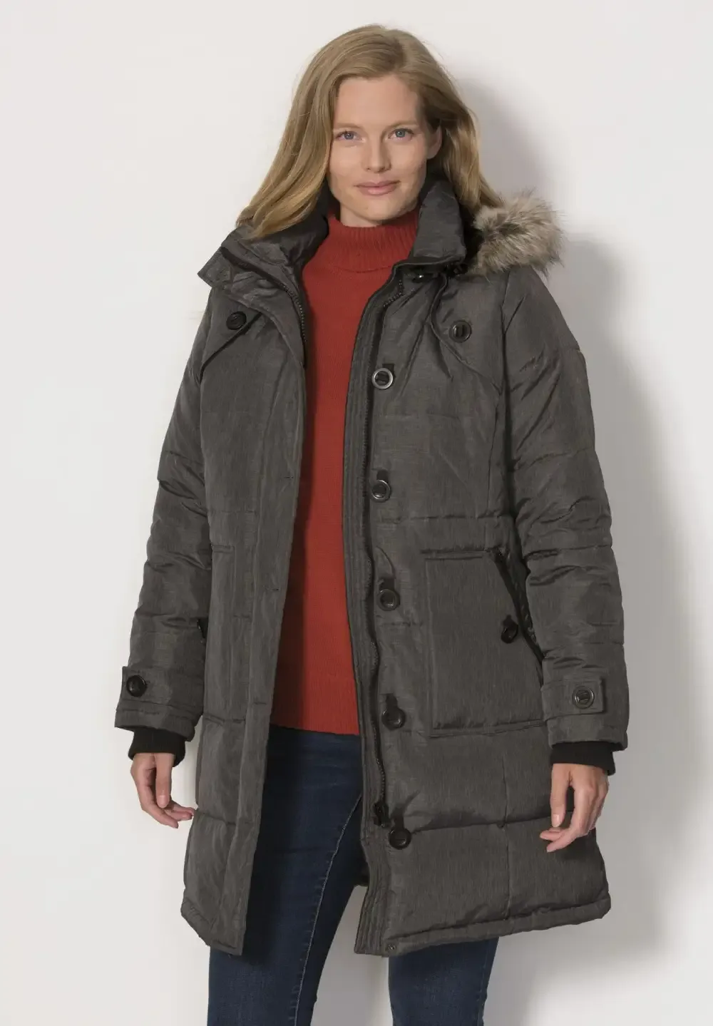 Heathered Down Puffer Coat