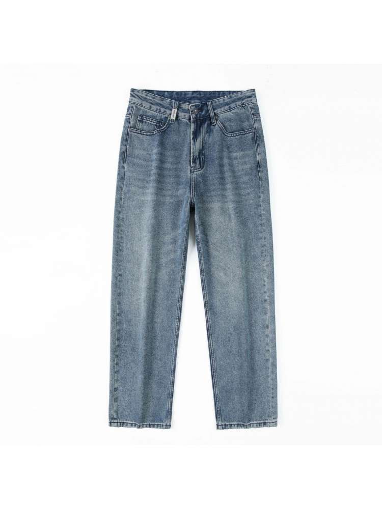 Washed Mid-rise Straight Men's Jeans