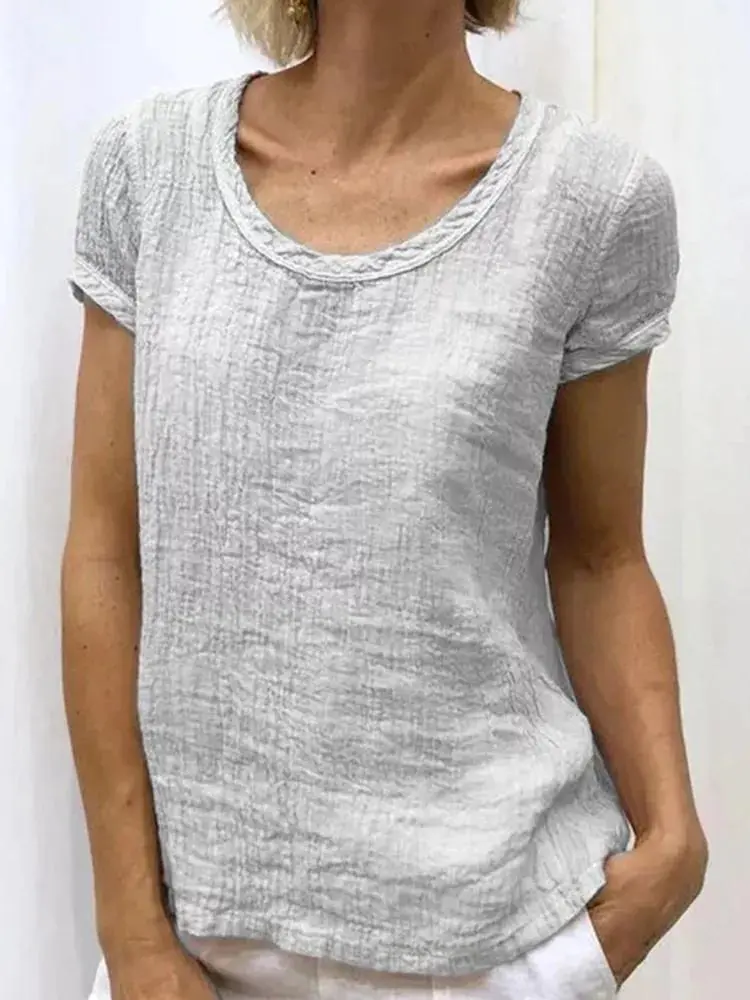 Vintage Crew Neck Casual Tee