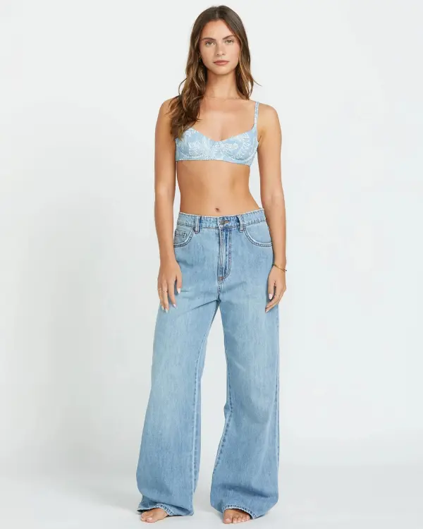 Washed By The Sun Denim Pants - Coastal Blue