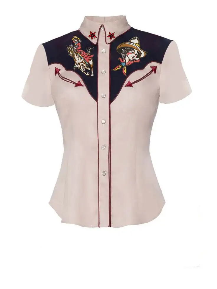 Women's Retro Western Print Casual Shirt