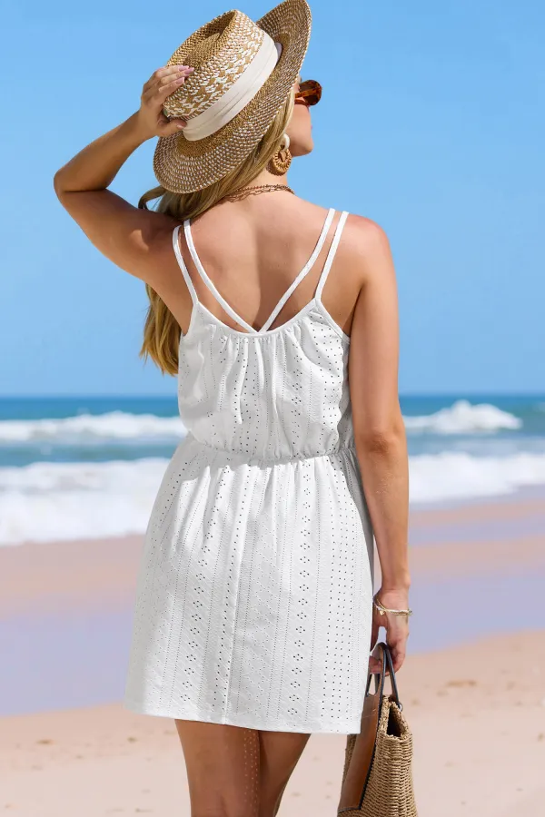 Cut It Out White Cover-Up Mini Dress