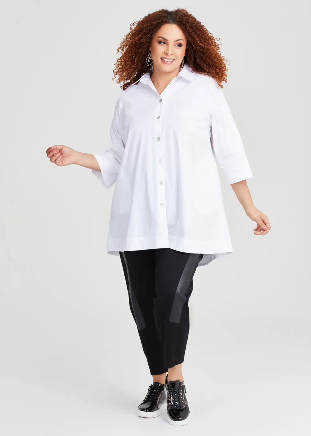 Lace Applique Cotton Shirt