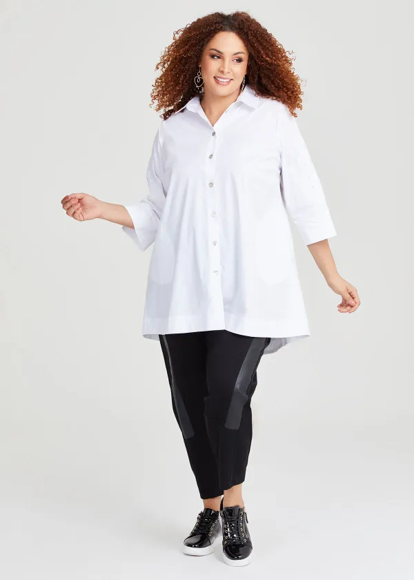 Lace Applique Cotton Shirt
