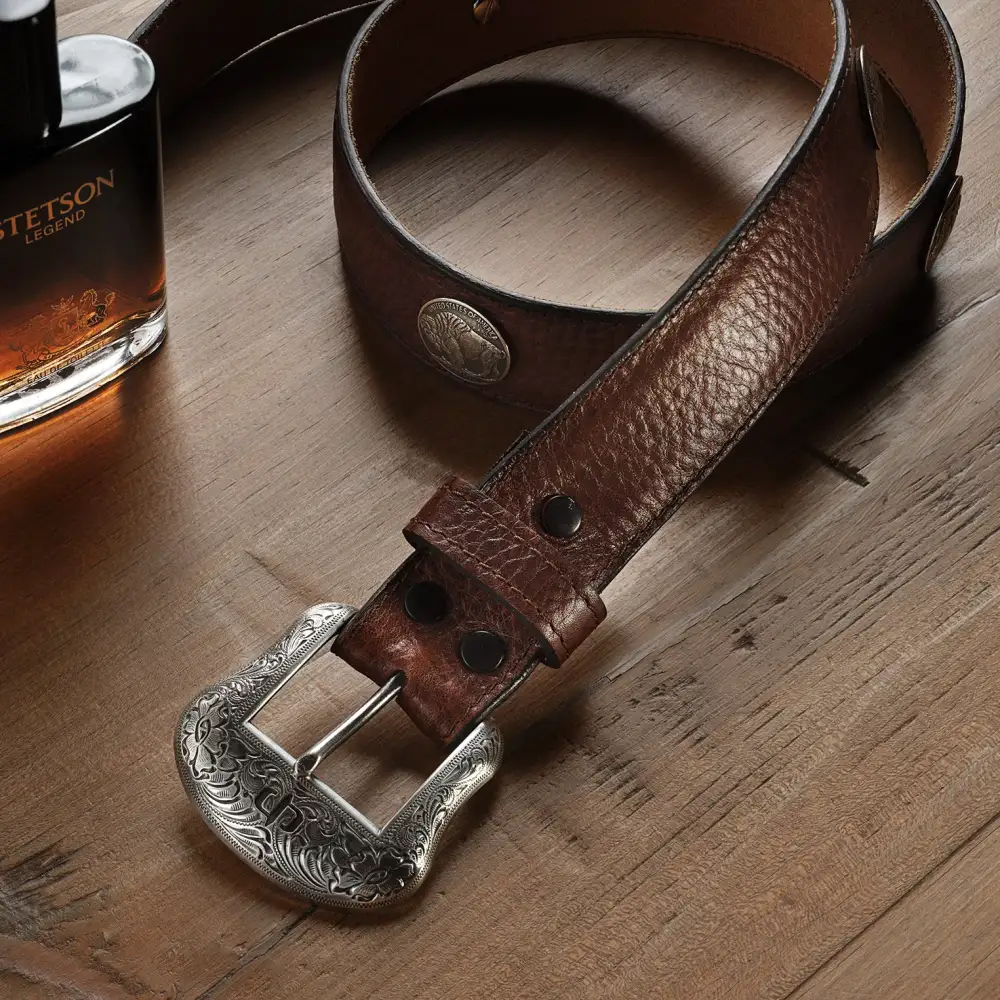 Bison Leather Concho Belt
