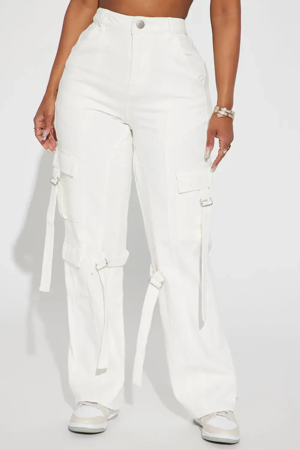 Out Of Time Non Stretch Cargo Jean - White