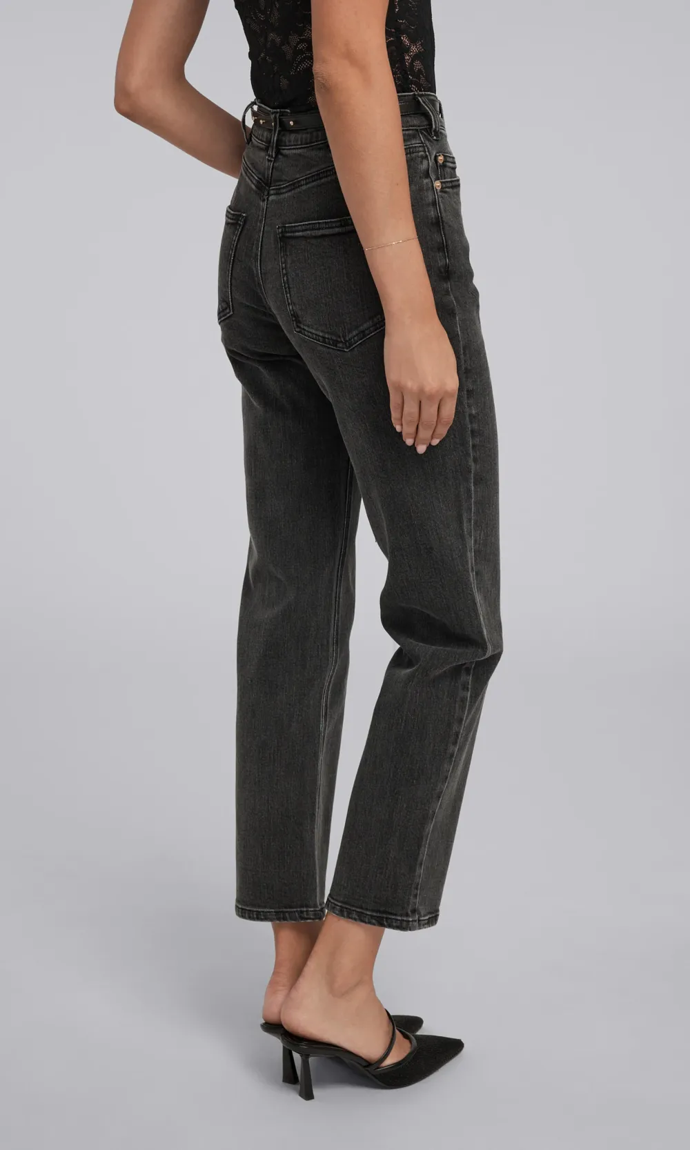 Emmett Denim Pants With Vegan Leather Belt