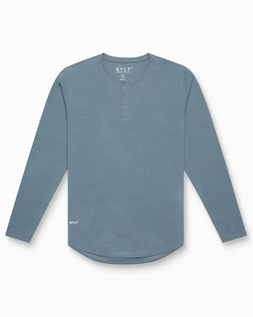 Henley Drop-Cut Long Sleeve: Lux