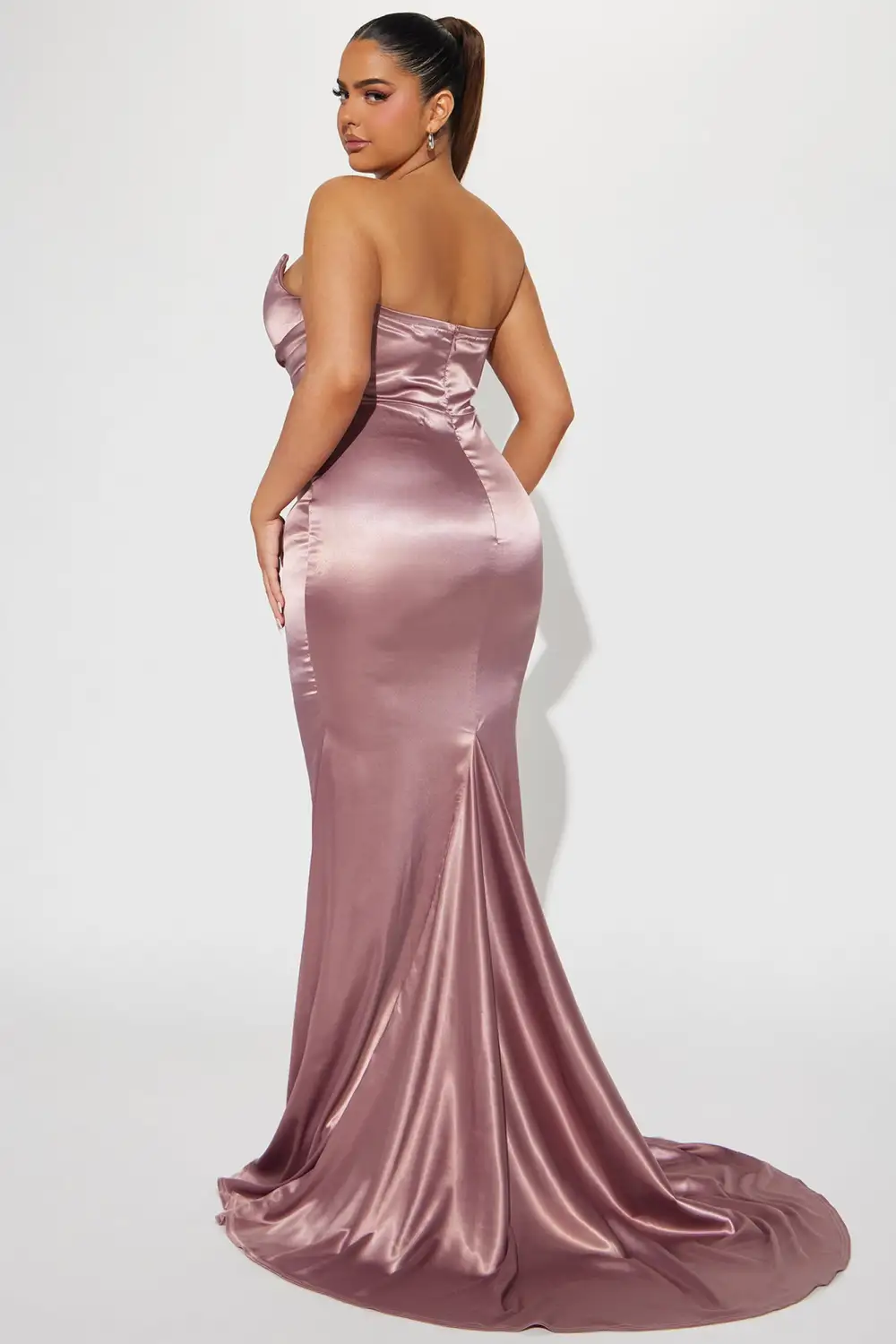 Naomi Satin Maxi Gown - Mocha