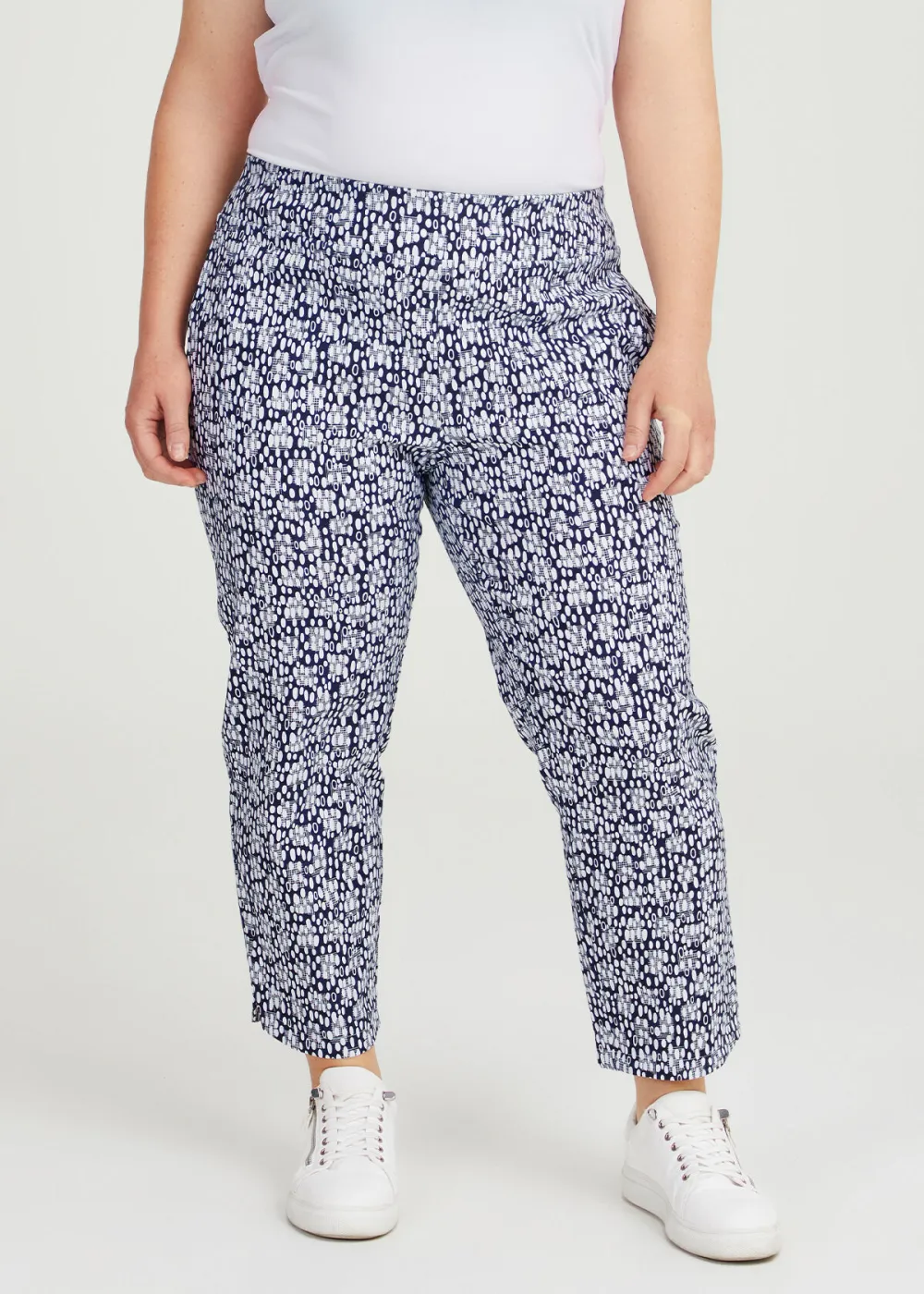Petite Natural Blue Print Pant