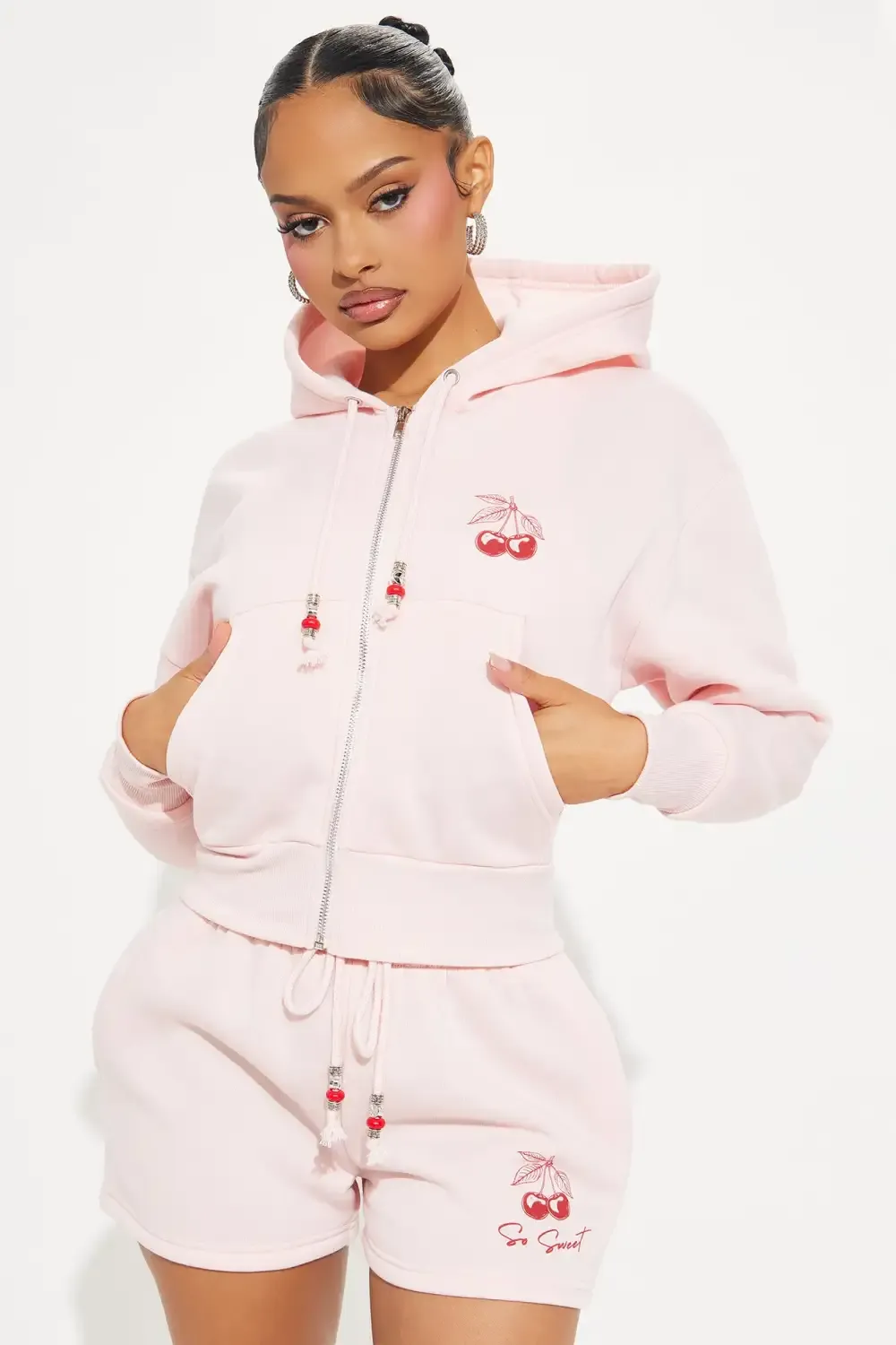 So Sweet Fleece Short Set - Pink