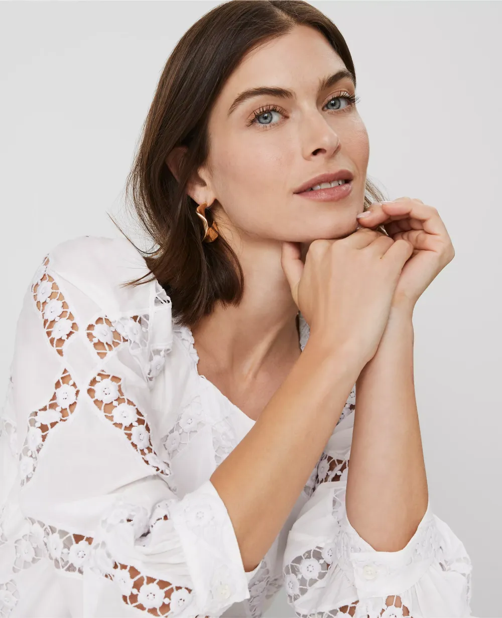 Embroidered Square Neck Blouse