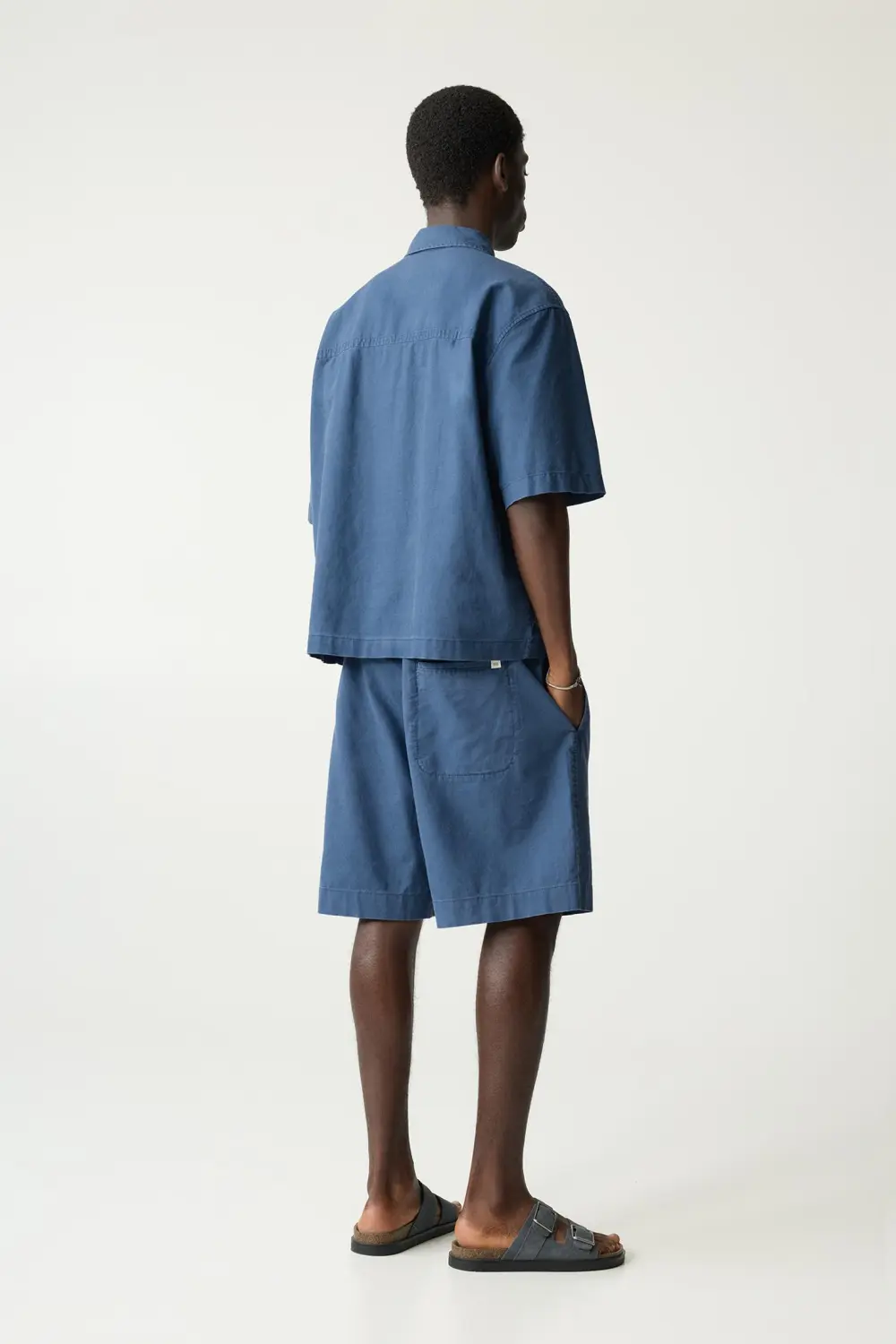 Linen blend jogger Bermuda shorts