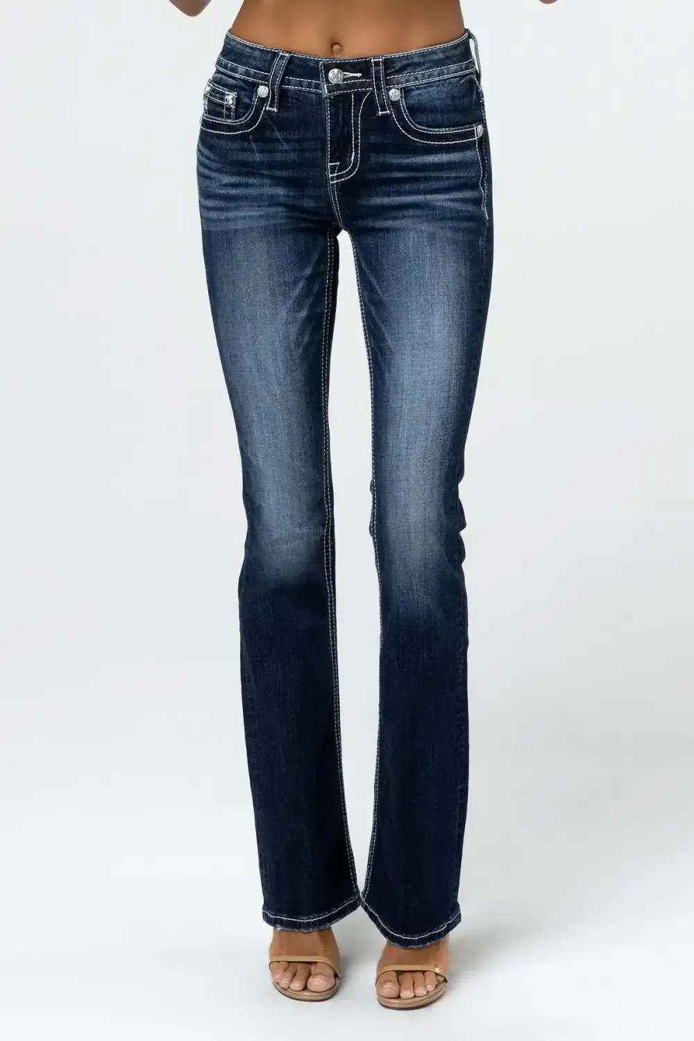 Lana Cross Bootcut Jeans