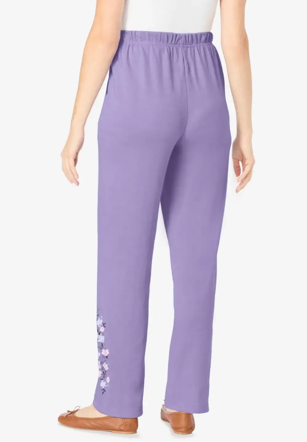 7-Day Embroidery Straight-Leg Pant