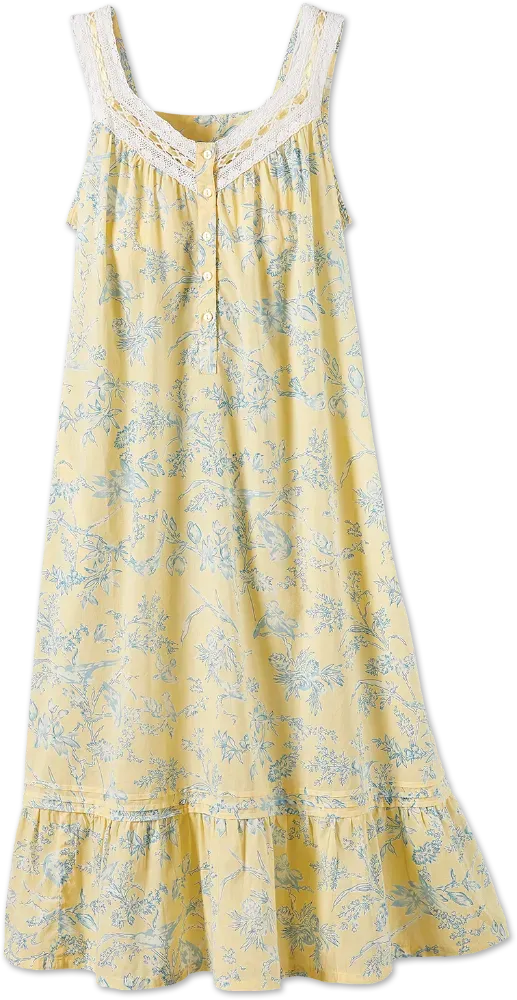 Ella Simone Floral Toile Cotton Lawn Nightgown