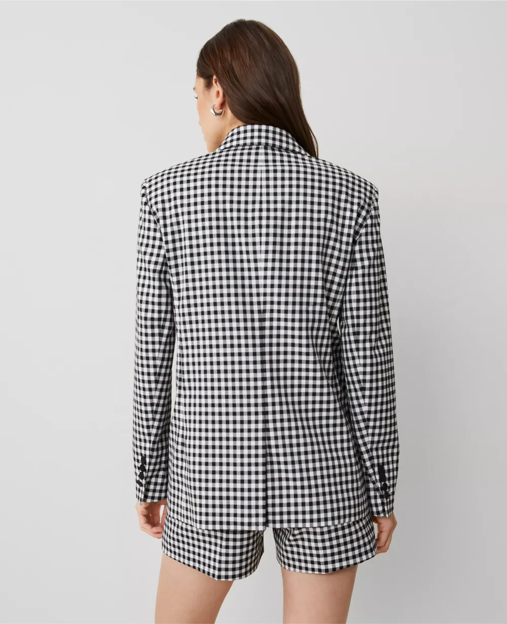 The Longline Blazer in Gingham