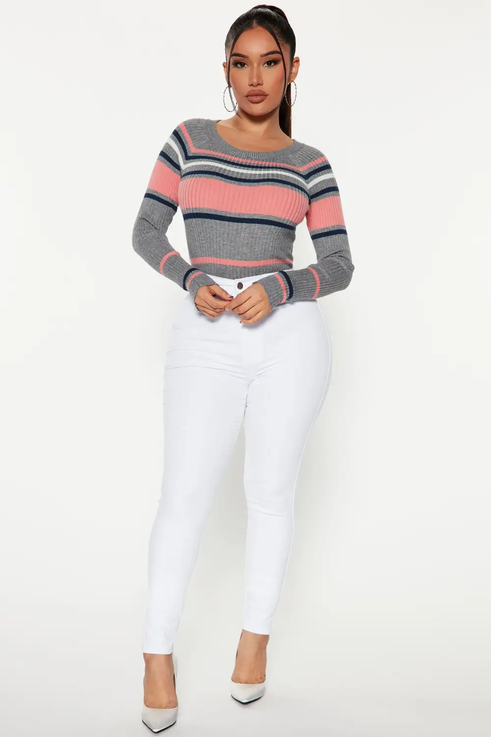 Classic High Waist Skinny Jeans - White