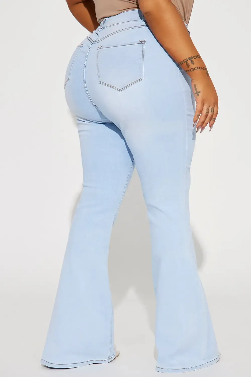 Happy Hour Stretch Flare Jeans - Light Wash