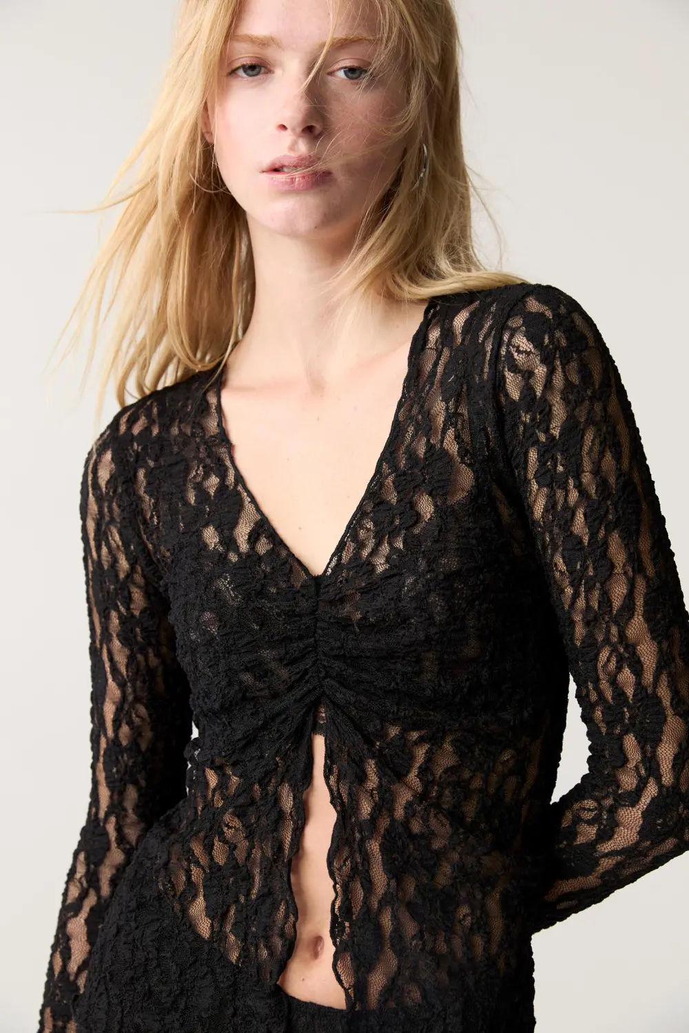 Long sleeve lace top