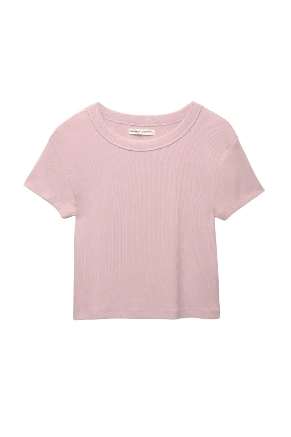 Camiseta cropped canalé