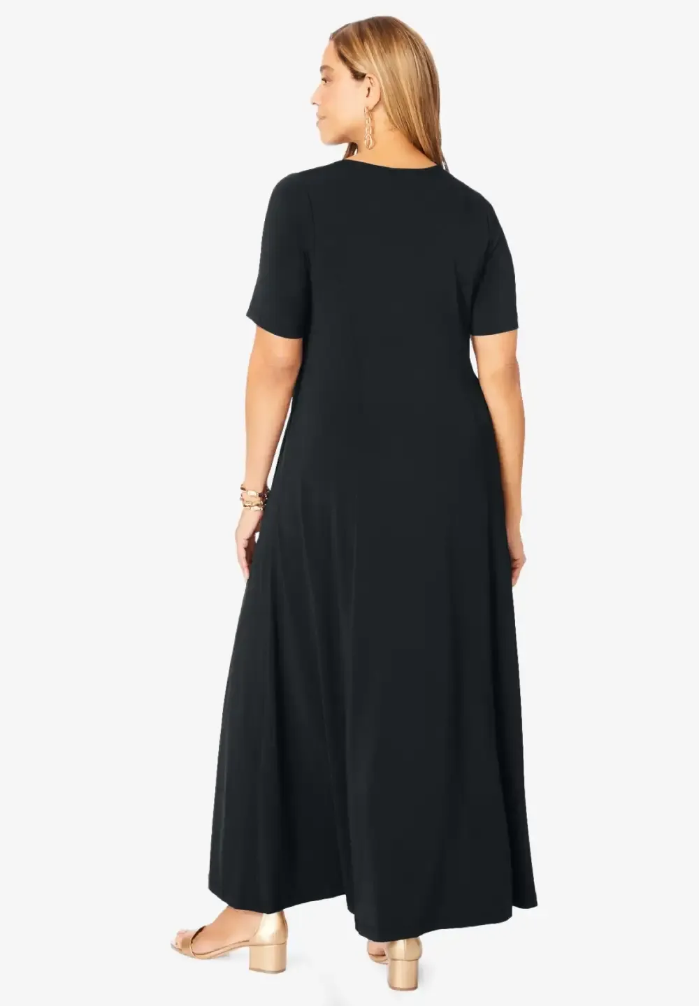 Stretch Knit Sweetheart Maxi Dress