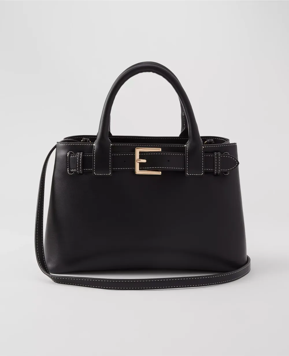 Faux Leather Small Tote Bag
