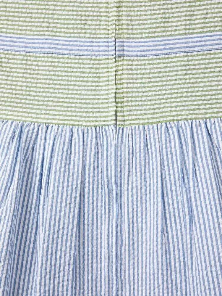 Women's Zip-Front Cotton Seersucker Duster Robe