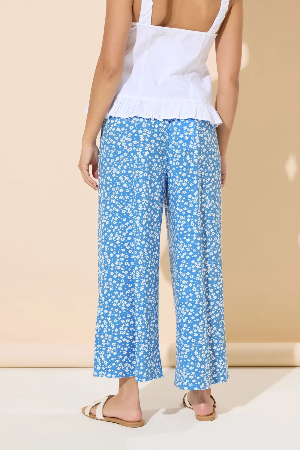 Casual Floral Drawstring Elastic Waist Women's Trousers