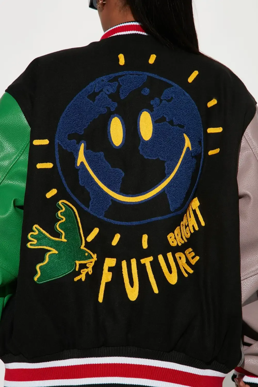 Bright Future Varsity Jacket - Black/combo