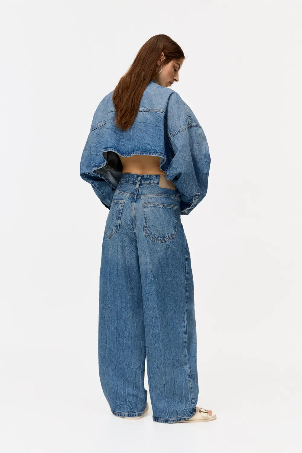 Jeans super baggy cintura cruzada
