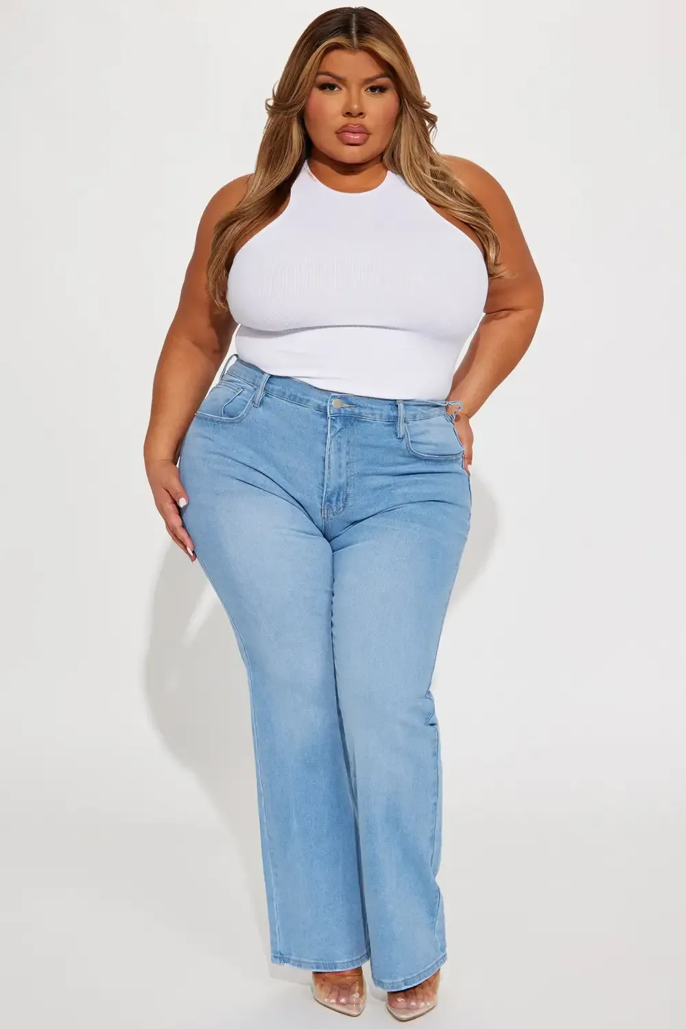 Classic 90s Low Stretch Straight Leg Jeans - Light Wash