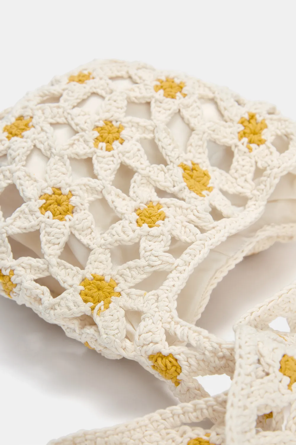 Bolso shopper crochet flores